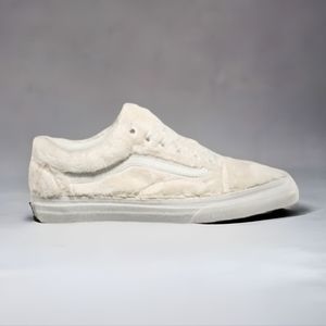 Vans Sherpa Fuzzy Cream Lace Up Sneakers